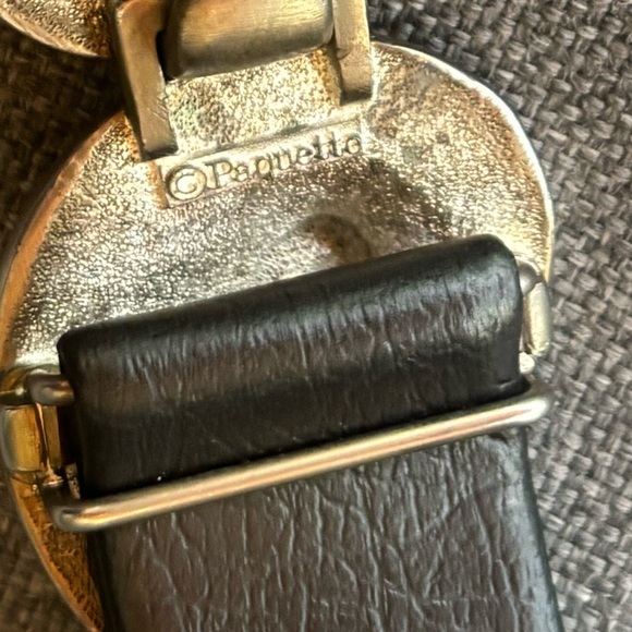 Paquette black leather conch belt size small - Picture 7 of 8